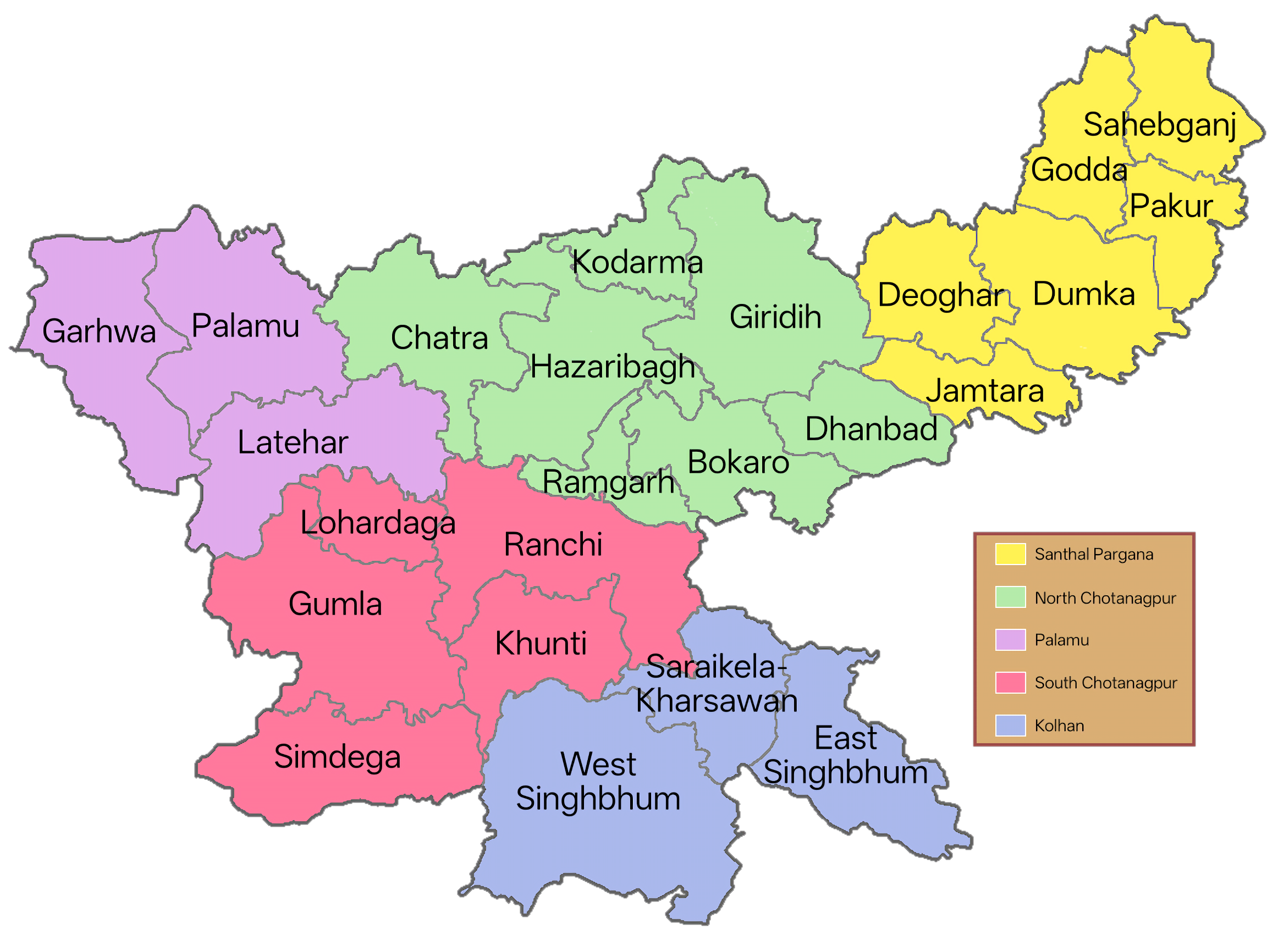 Map of Jharkhand